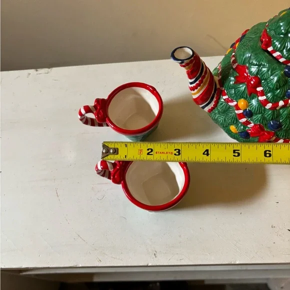 Vintage Retired Department 56 Christmas Tea "O Christmas Tree" Tea Set - Picture 12 of 16